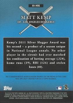2013 Topps - Silver Slugger Award Winners Trophy #SS-MK Matt Kemp Back