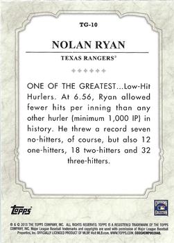 2013 Topps - The Greats #TG-10 Nolan Ryan Back