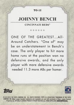 2013 Topps - The Greats #TG-12 Johnny Bench Back