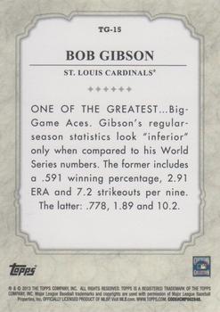 2013 Topps - The Greats #TG-15 Bob Gibson Back