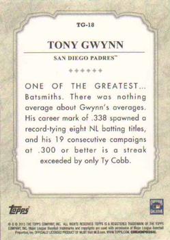 2013 Topps - The Greats #TG-18 Tony Gwynn Back
