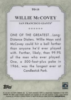 2013 Topps - The Greats #TG-19 Willie McCovey Back