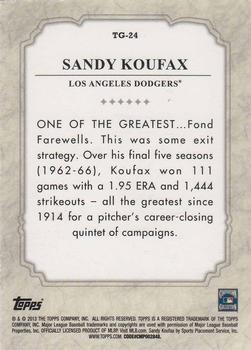2013 Topps - The Greats #TG-24 Sandy Koufax Back
