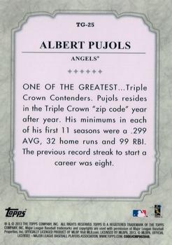 2013 Topps - The Greats #TG-25 Albert Pujols Back