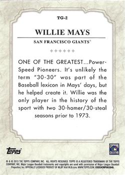 2013 Topps - The Greats #TG-2 Willie Mays Back