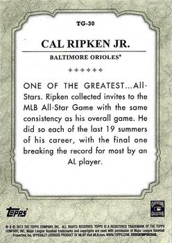 2013 Topps - The Greats #TG-30 Cal Ripken Jr. Back