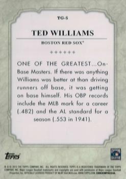 2013 Topps - The Greats #TG-5 Ted Williams Back