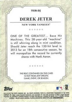 2013 Topps - The Greats Relics #TGR-DJ Derek Jeter Back