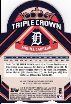 2013 Topps - Triple Crown Relics #TCR-2 Miguel Cabrera Back