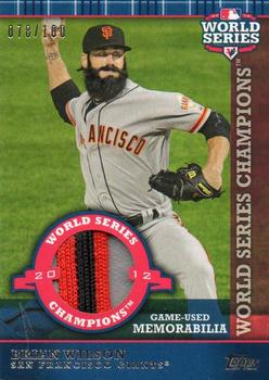 2013 Topps - World Champion Relics #WCR-BW Brian Wilson Front
