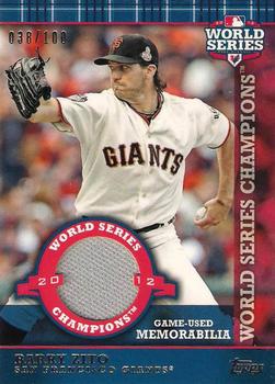 2013 Topps - World Champion Relics #WCR-BZ Barry Zito Front