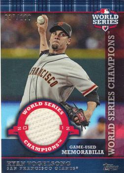 2013 Topps - World Champion Relics #WCR-RV Ryan Vogelsong Front