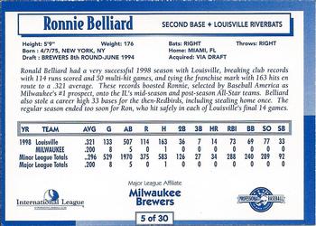1999 International League Top Prospects #5 Ronnie Belliard Back