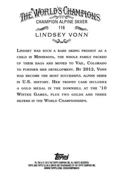 2013 Topps Allen & Ginter #116 Lindsey Vonn Back