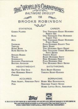 2013 Topps Allen & Ginter #158 Brooks Robinson Back