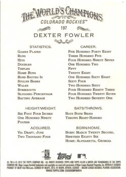 2013 Topps Allen & Ginter #197 Dexter Fowler Back