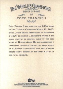 2013 Topps Allen & Ginter #217 Pope Francis I Back