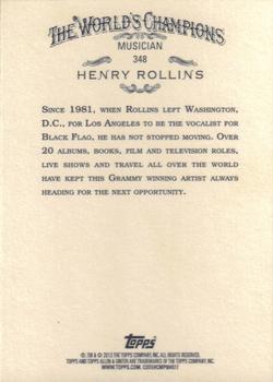 2013 Topps Allen & Ginter #348 Henry Rollins Back
