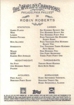 2013 Topps Allen & Ginter #34 Robin Roberts Back
