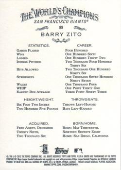 2013 Topps Allen & Ginter #99 Barry Zito Back