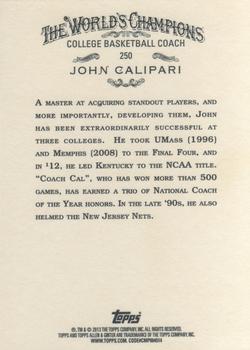 2013 Topps Allen & Ginter #250 John Calipari Back