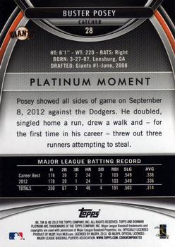 2013 Bowman Platinum #28 Buster Posey Back