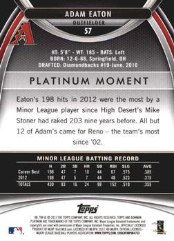 2013 Bowman Platinum #57 Adam Eaton Back