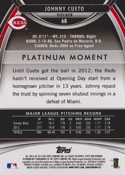 2013 Bowman Platinum #68 Johnny Cueto Back