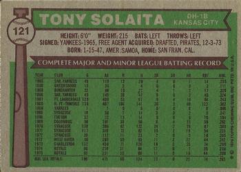 1976 Topps #121 Tony Solaita Back