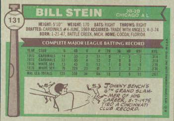 1976 Topps #131 Bill Stein Back