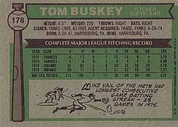 1976 Topps #178 Tom Buskey Back