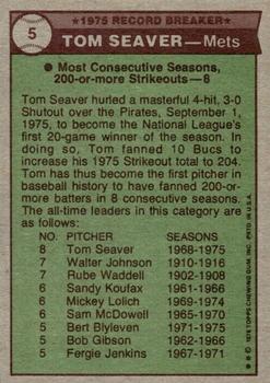 1976 Topps #5 Tom Seaver Back