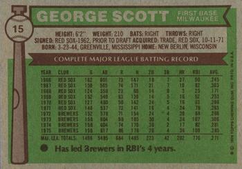 1976 Topps #15 George Scott Back