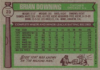 1976 Topps #23 Brian Downing Back
