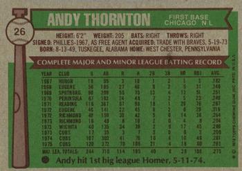 1976 Topps #26 Andy Thornton Back