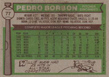 1976 Topps #77 Pedro Borbon Back