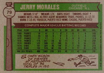 1976 Topps #79 Jerry Morales Back
