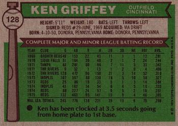1976 Topps #128 Ken Griffey Back