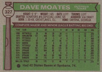 1976 Topps #327 Dave Moates Back