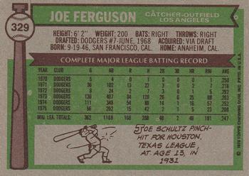 1976 Topps #329 Joe Ferguson Back