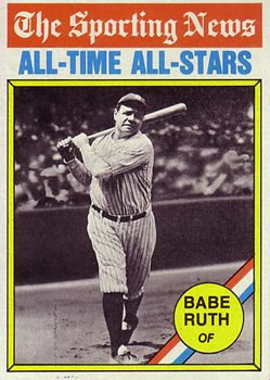 1976 Topps #345 Babe Ruth Front