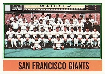 1976 Topps #443 San Francisco Giants Front