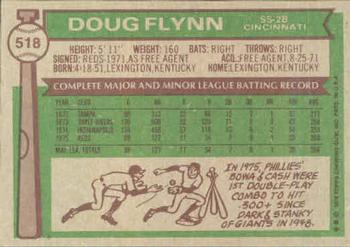 1976 Topps #518 Doug Flynn Back