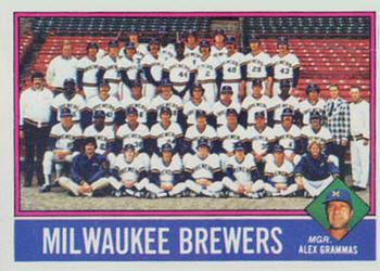 1976 Topps #606 Milwaukee Brewers / Alex Grammas Front