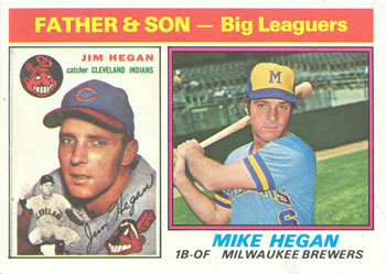 1976 Topps #69 Jim Hegan / Mike Hegan Front