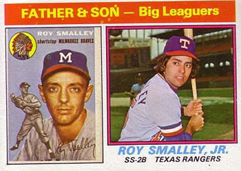 1976 Topps #70 Roy Smalley / Roy Smalley, Jr. Front