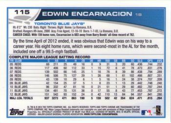 2013 Topps Chrome #115 Edwin Encarnacion Back