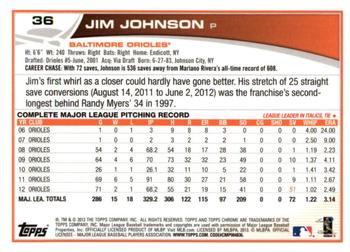 2013 Topps Chrome #36 Jim Johnson Back