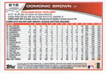 2013 Topps Chrome #215 Domonic Brown Back