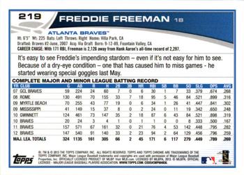 2013 Topps Chrome #219 Freddie Freeman Back